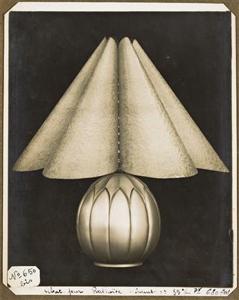 (FRENCH ART DECO--LES ETAINS D'ART DU CHEVALIER) An album with 47 photographs of Art Deco objects with relief design.